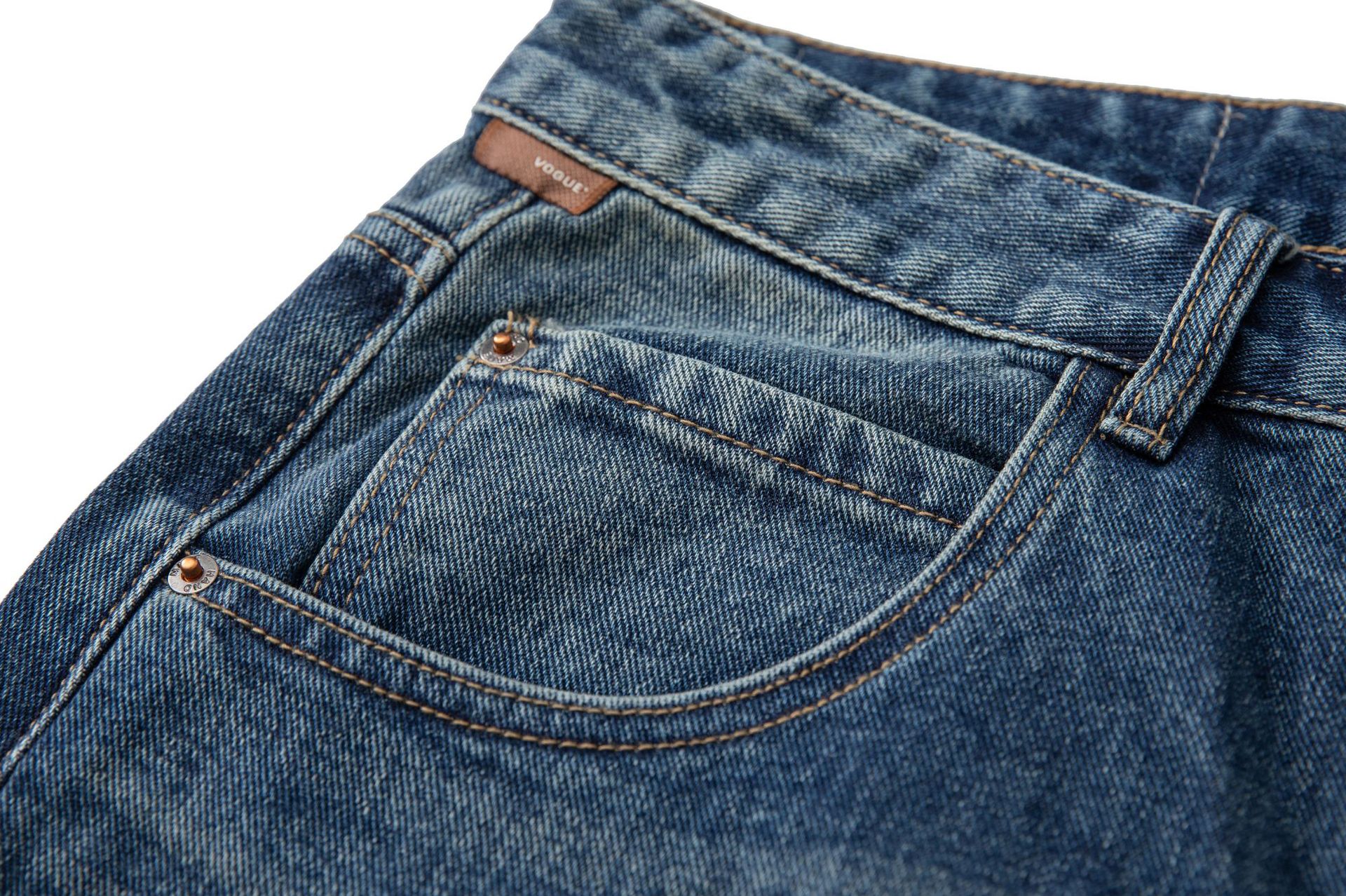 Denim Pants Men's Loose Cuff Tapered Jeans with Catwhisker Wash Casual Long Pants