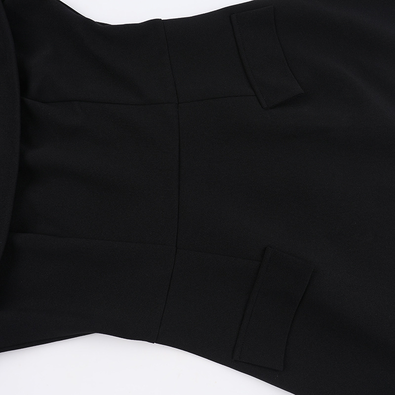 High Waist Single-Strap Long Sleeve Polyester Mini Dress