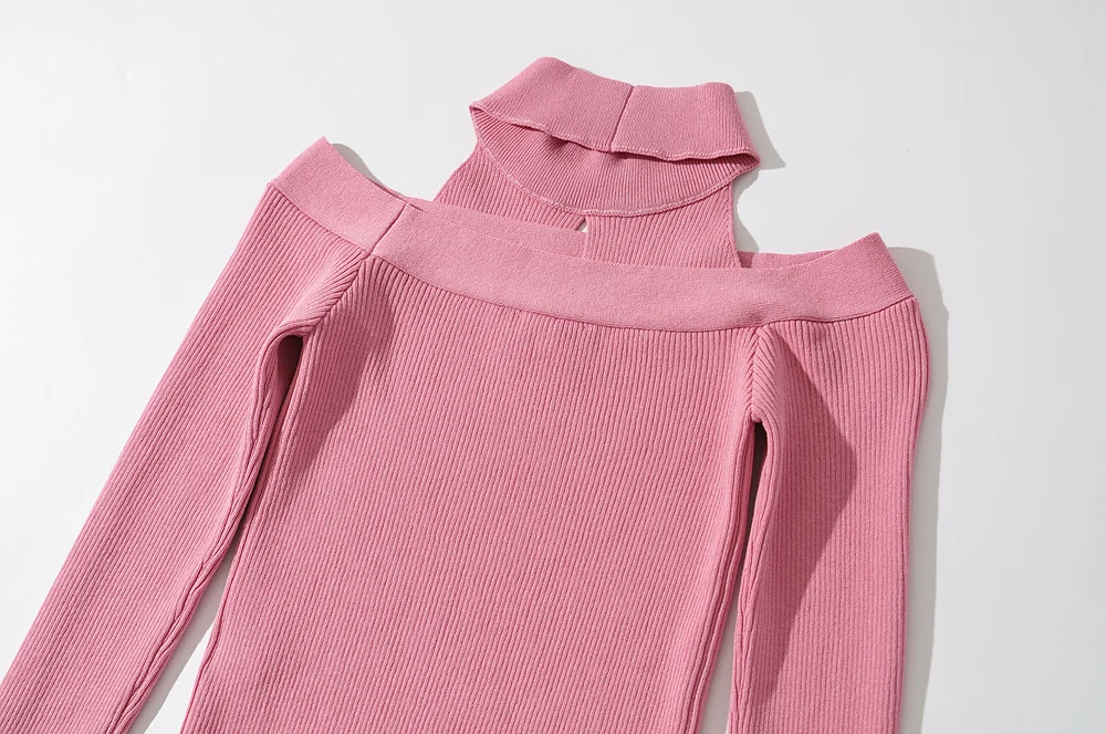 Blush Spandex Upper Arm Cutout Wrap Sweater
