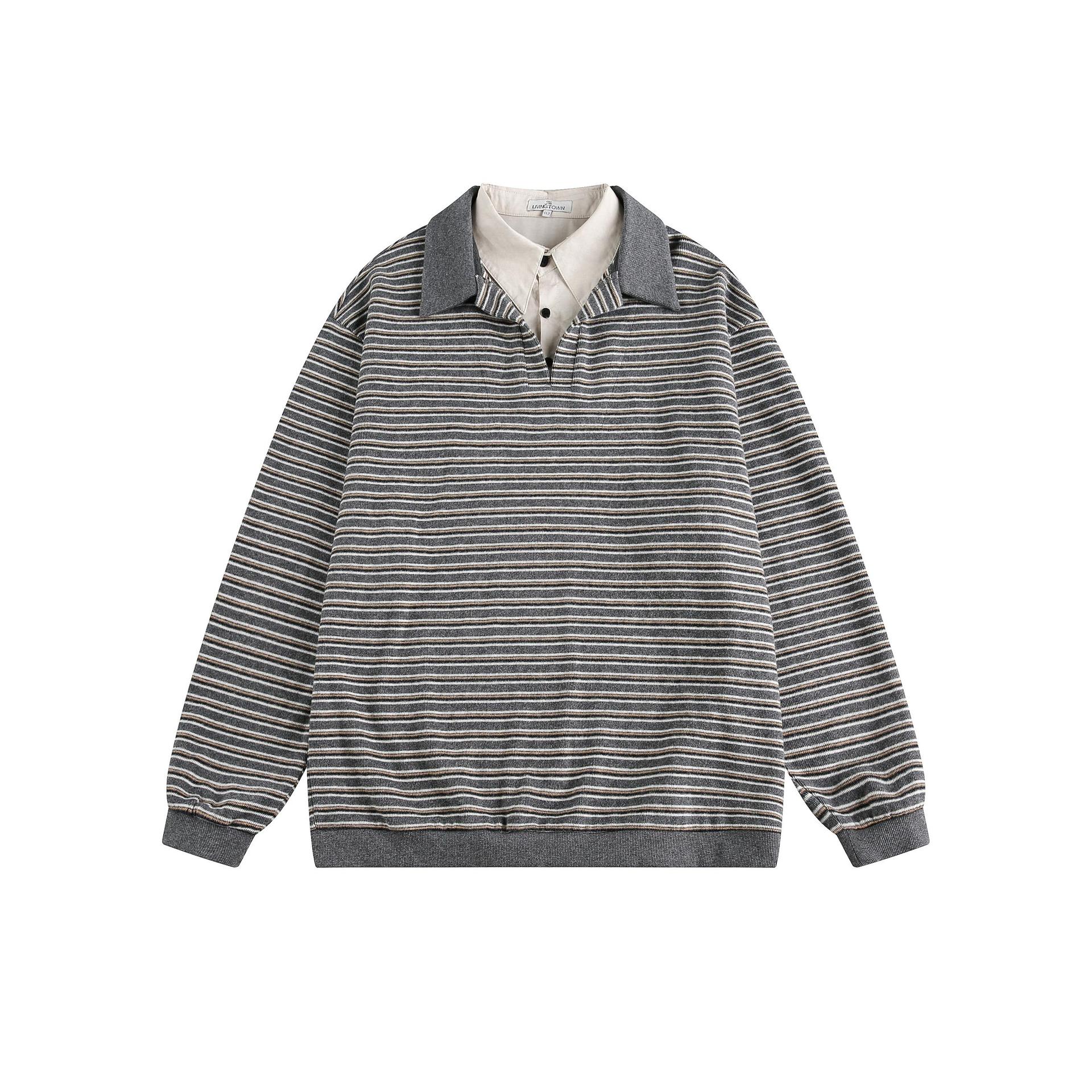 Vintage Faux Layered Contrast Hoodie