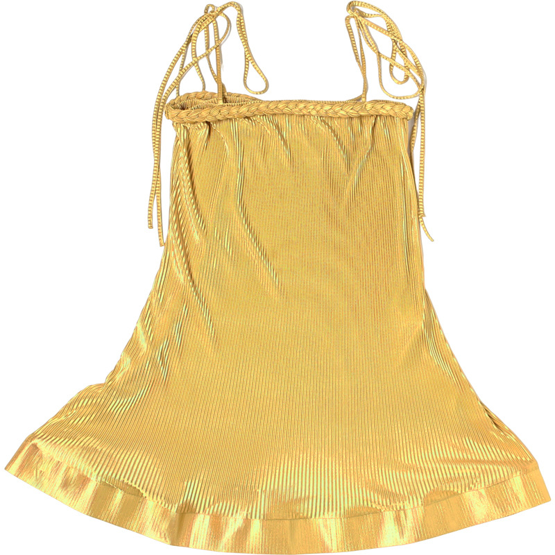 Ladies' Plain Shiny Bandeau Mini Dress