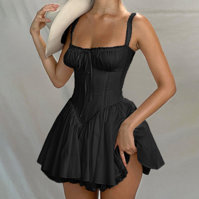 Strapless Dress Women Summer Atmosphere Slimming Red Date Short Dress