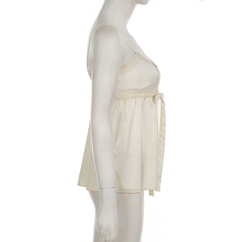 Ribbon Trim Contrast Clasp Slit Sling