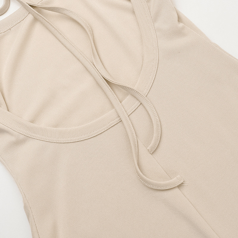 U-Neck High Waist Bodycon Bell Sleeve Maxi Dress