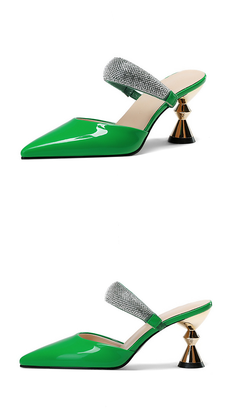 French sexy fashionable outer wear rhinestone sandals for women with pointed toe high heels