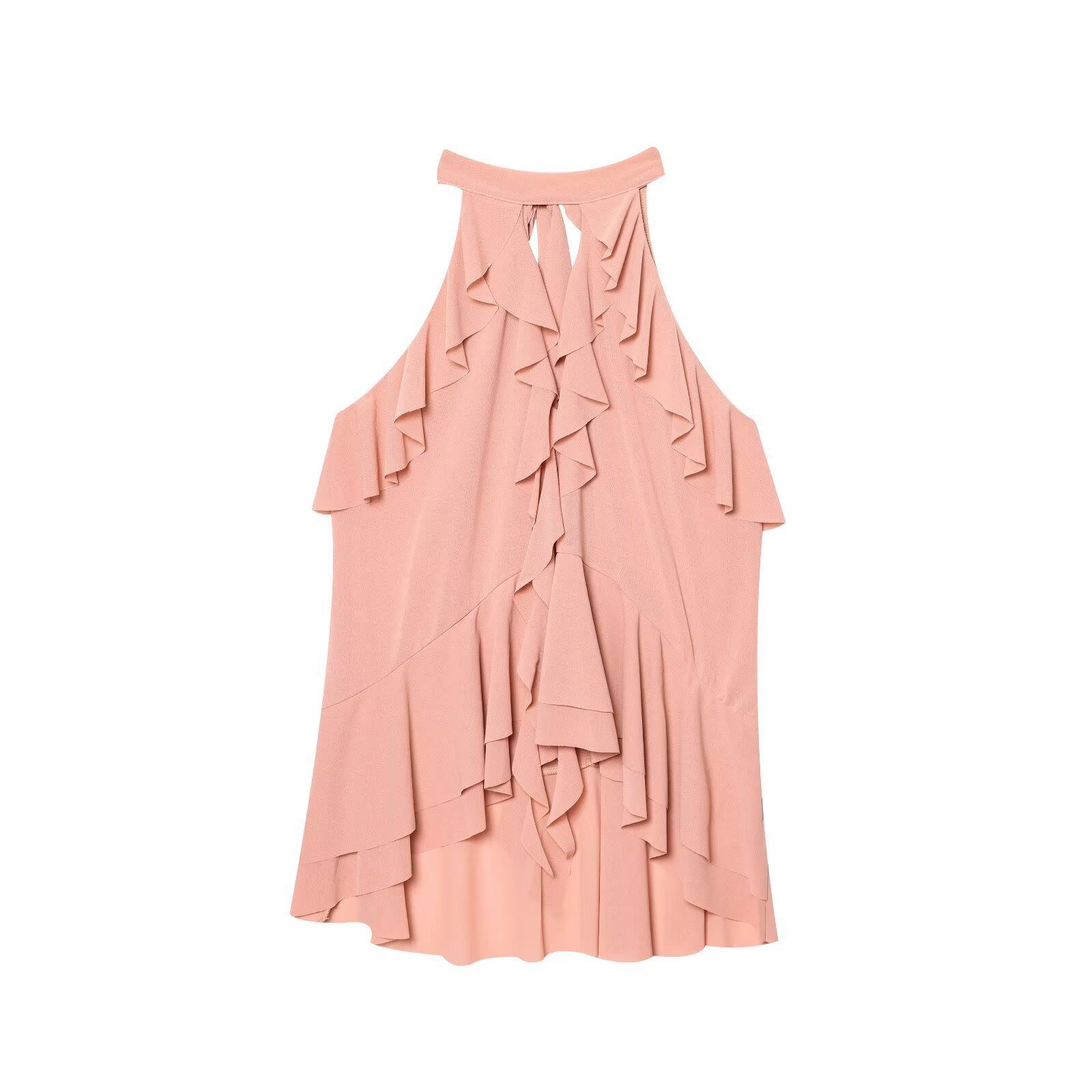 Women's Clothing INS Internet Celebrity Sexy Layered Decorative Halter Neck Top
