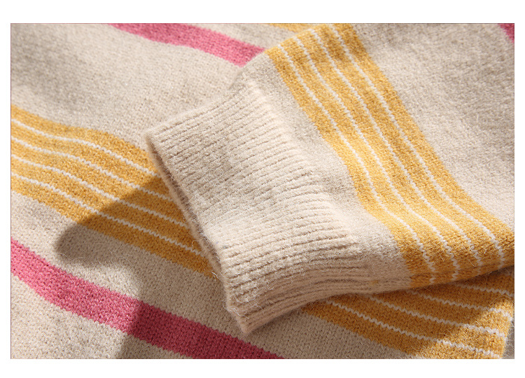 Loose Fit Japanese Workwear Color Block Sweater