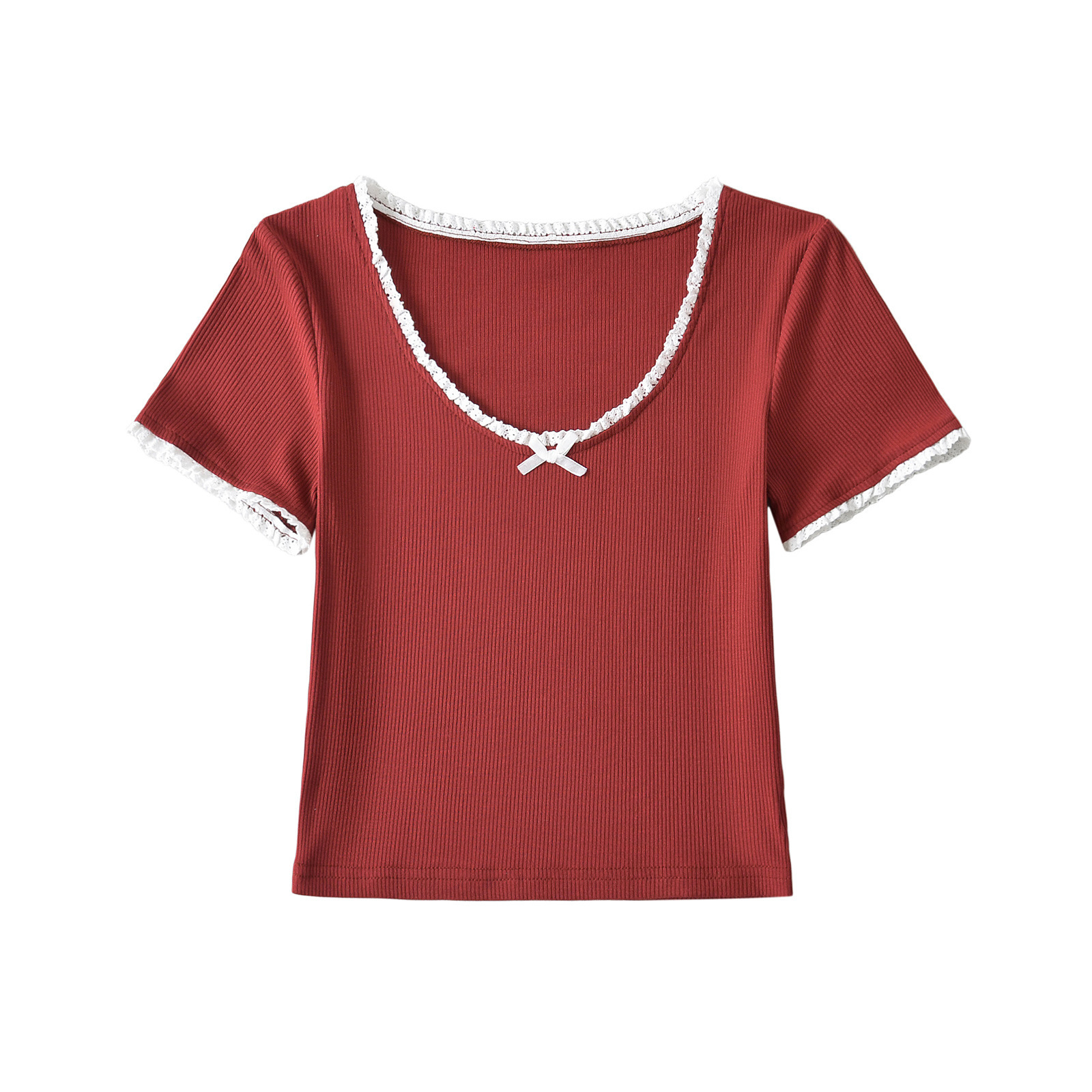 Stretch Body-Hugging Short Sleeve T-Shirt