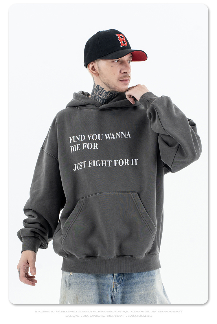 Streetwear Loose Alphabet Cotton Hoodie