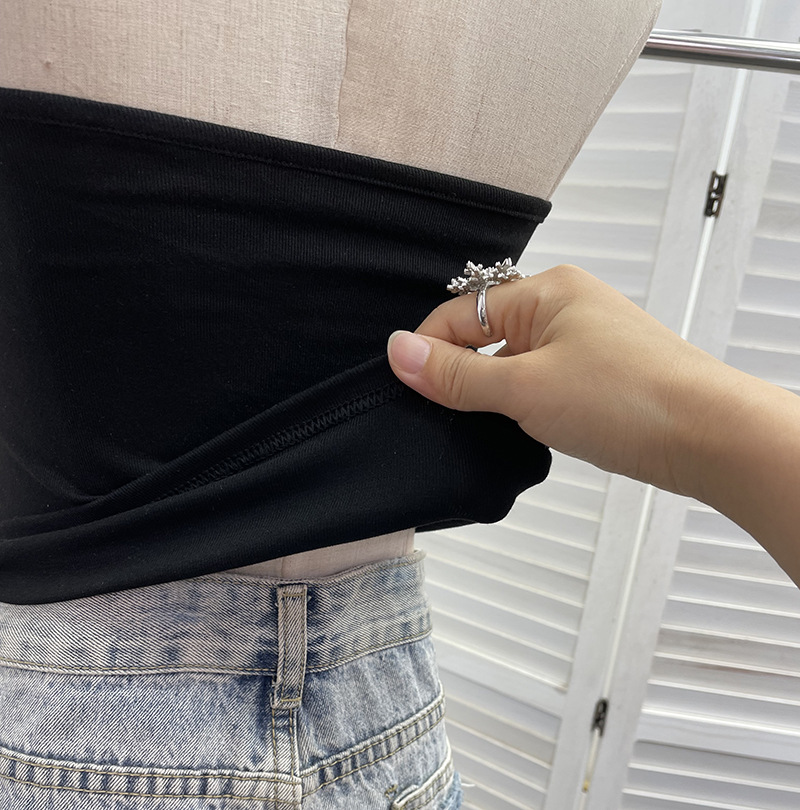 Solid Color Sexy Asymmetric Wrap Top