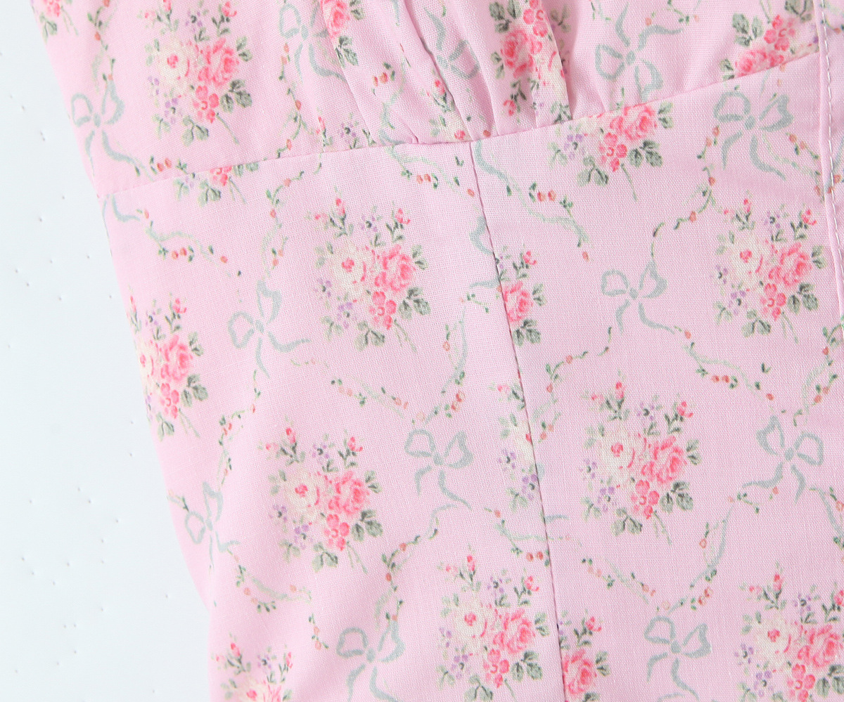 Strapless Sleeveless Floral High-Waist Midi Dress