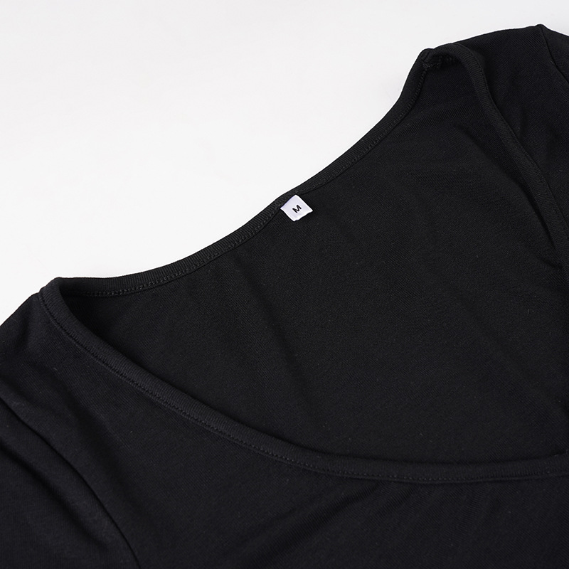 Slim Colorblock Plunge Layered Midriff Top