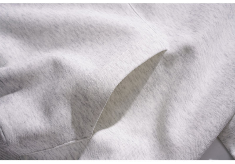 His & Hers Contrast Panel Scallop Stitch Cotton Hoodie