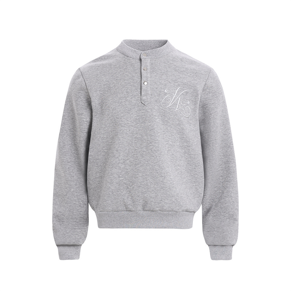 Men's Hoodie, Round Neck, Letter Embroidery, Casual Loose Fit, Long Sleeve Top for Men
