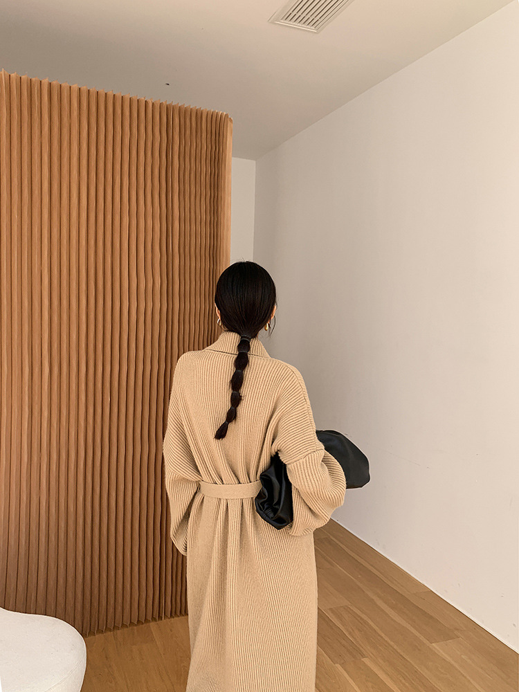 Wool Blend Oversized Collar Cardigan