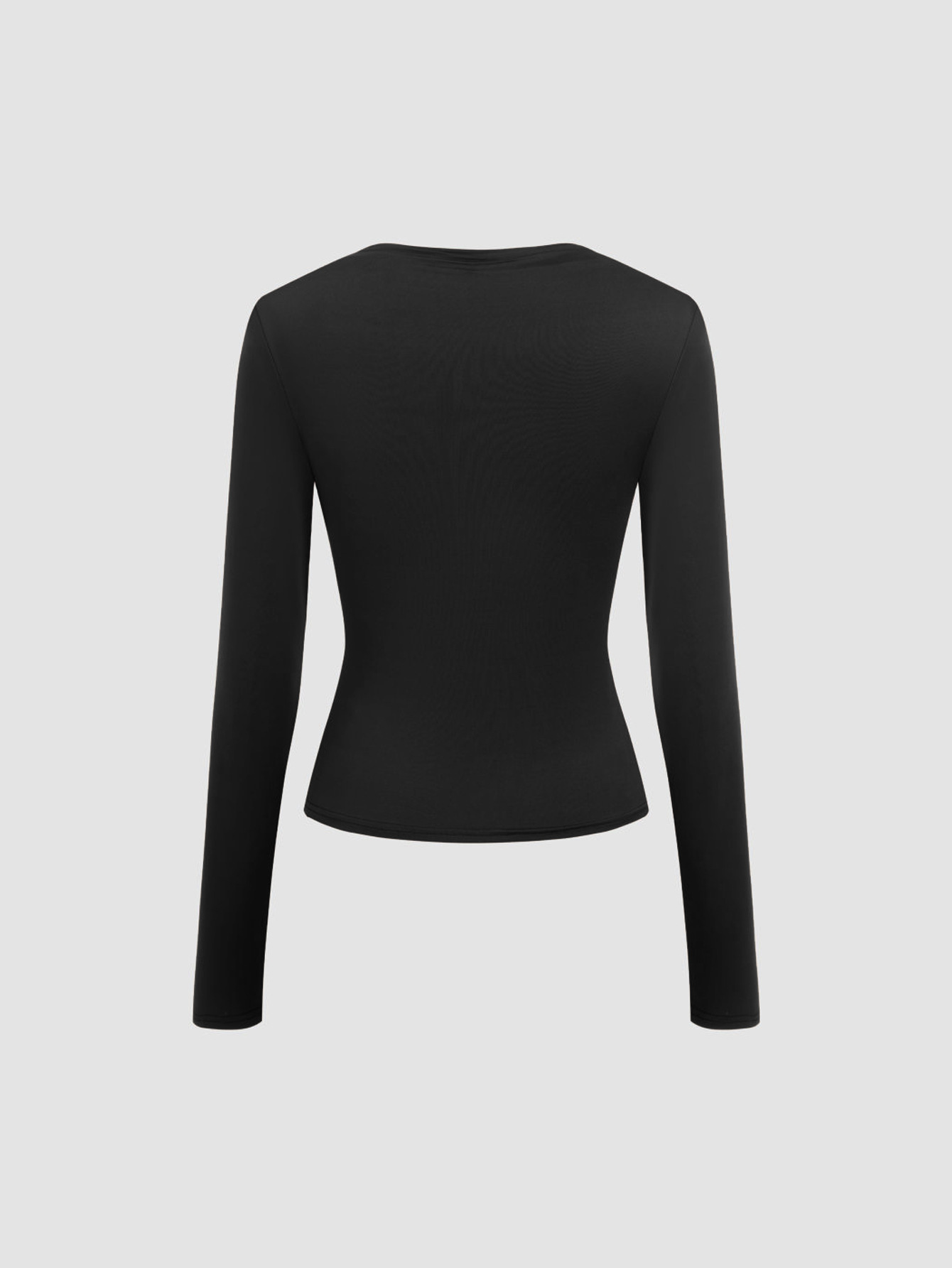 Full Sleeve Round Neck Fitted Viscose Blouse