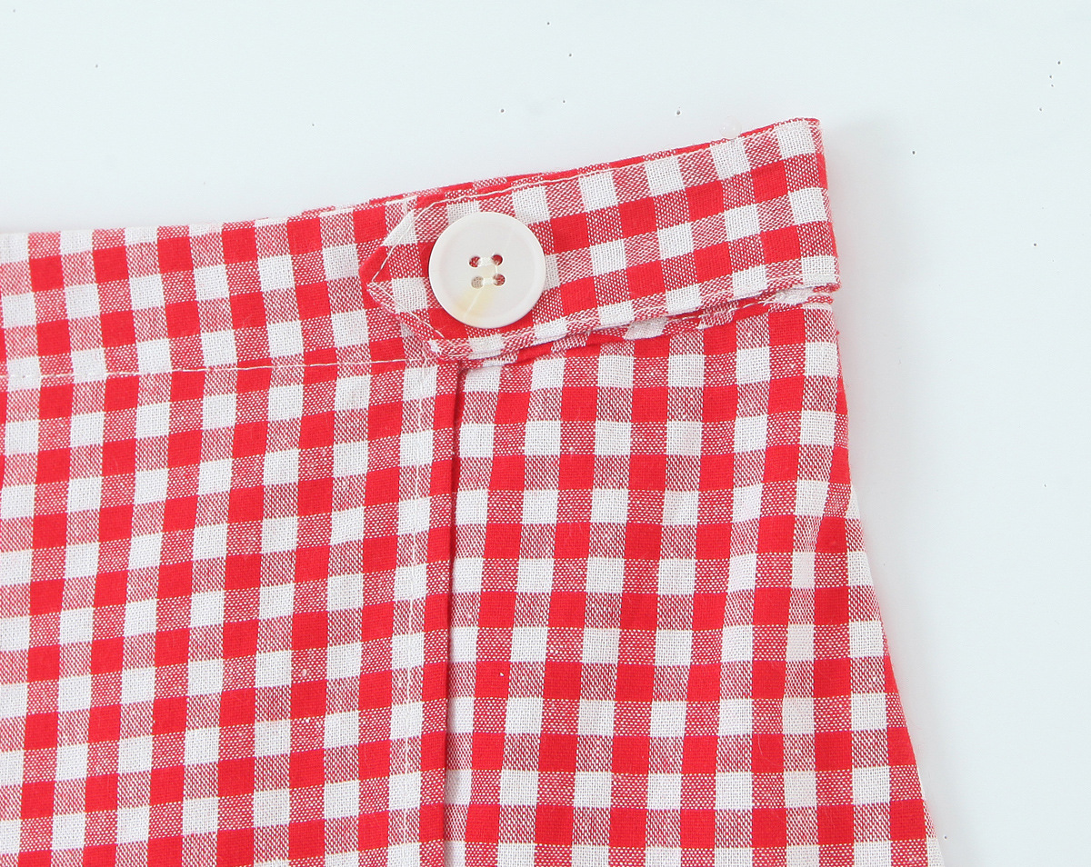 Slimming button decoration skirt pants A-line short skirt