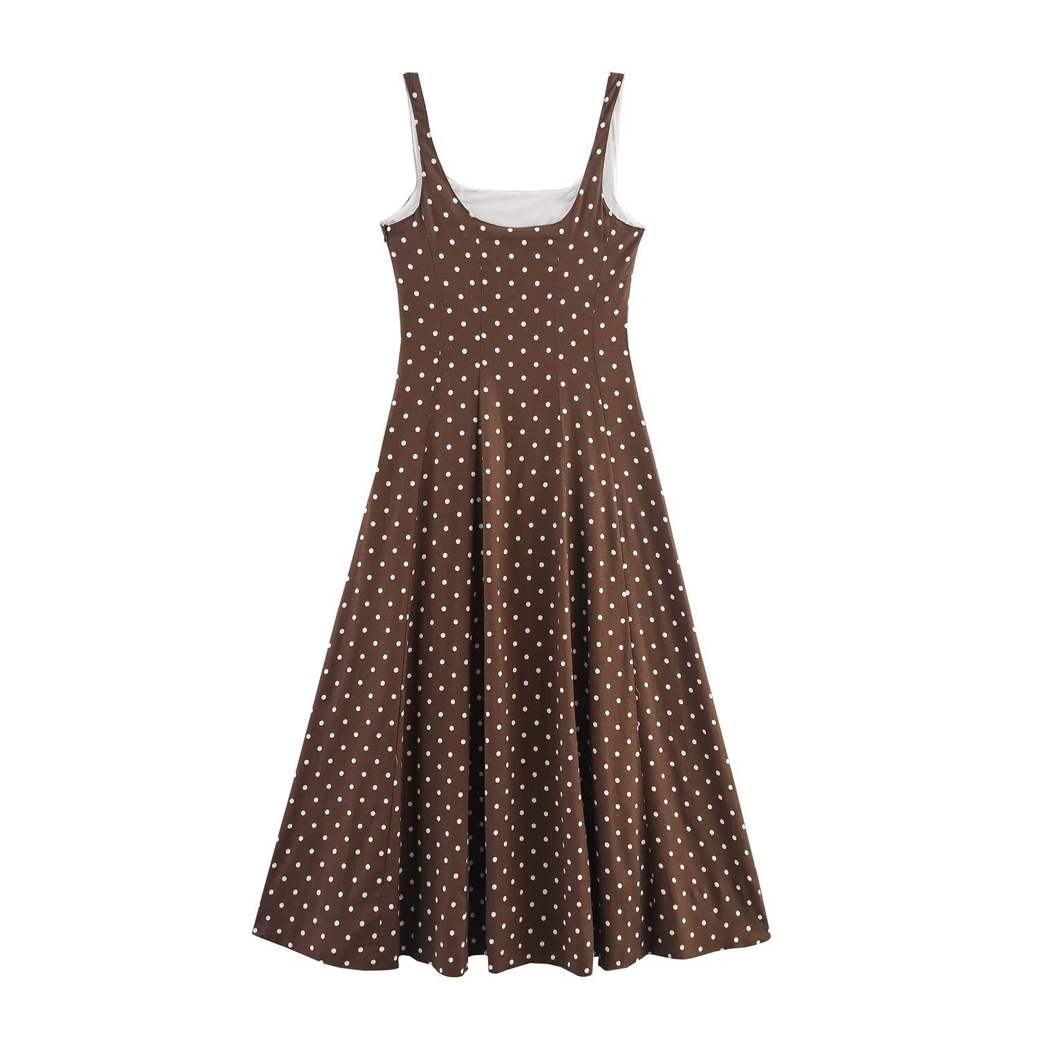 Women's Clothing Polka Dot Sleeveless Midi Dress