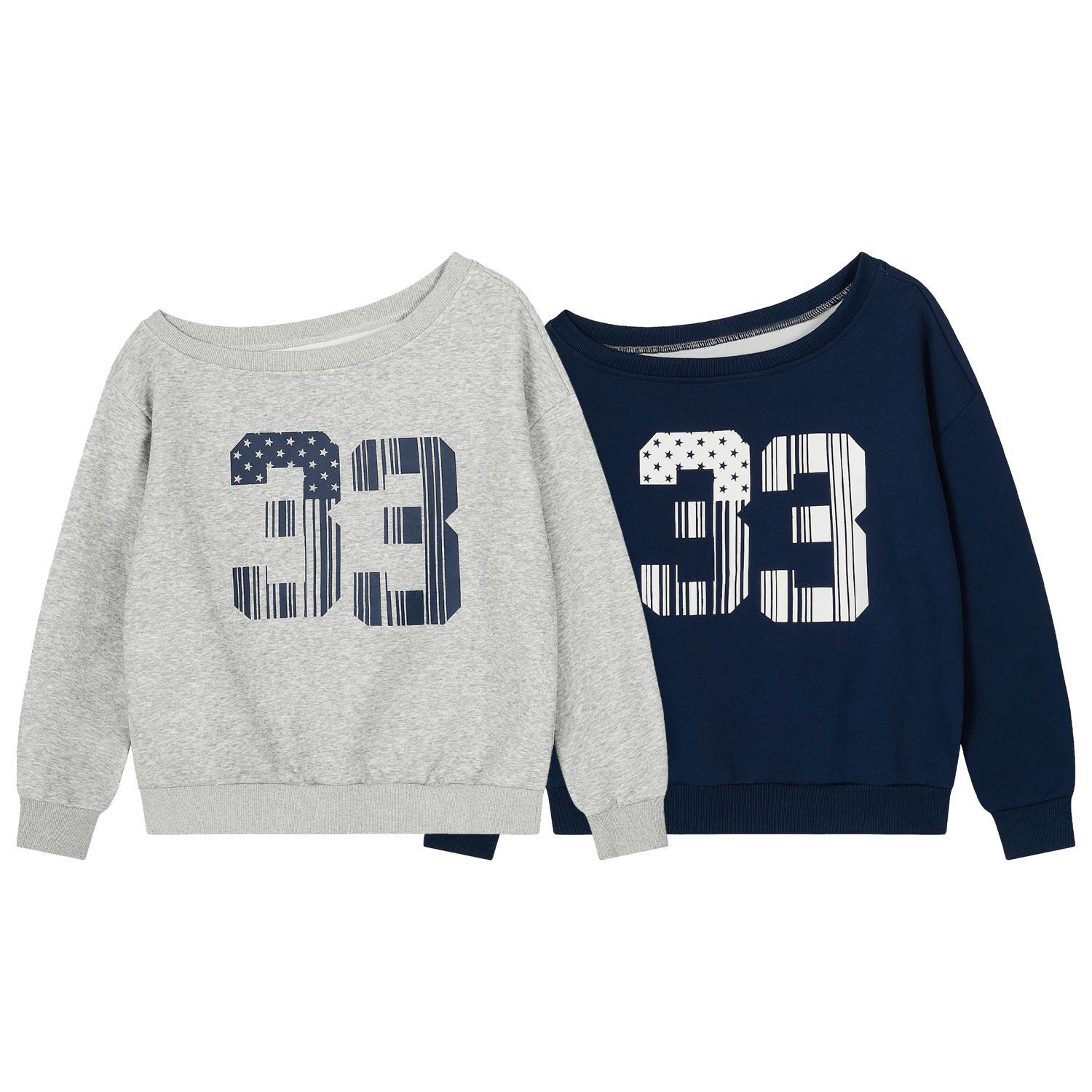 Asymmetric Text Cotton Polyester Hoodie Ladies