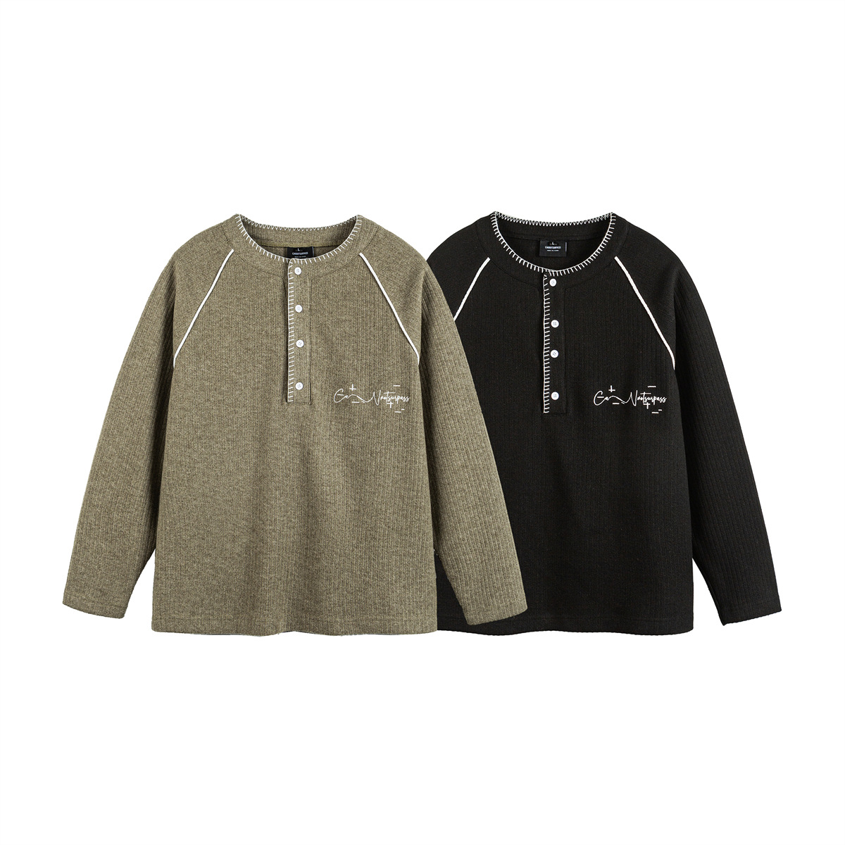 Oversized Color Block Long Sleeve Workwear Sweater