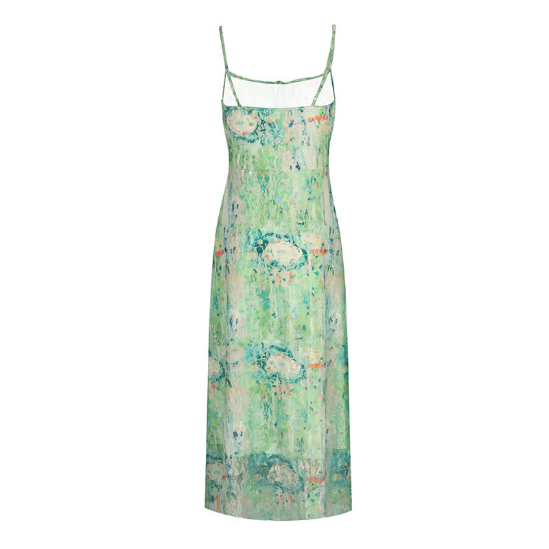 Asymmetrical Sleeveless Patterned Maxi Dress