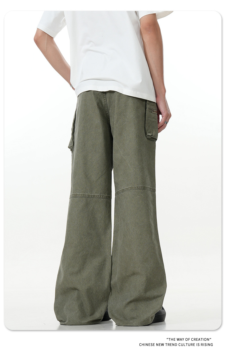 High Street Vibe Slim Fit Vintage Straight Leg Casual Long Pants
