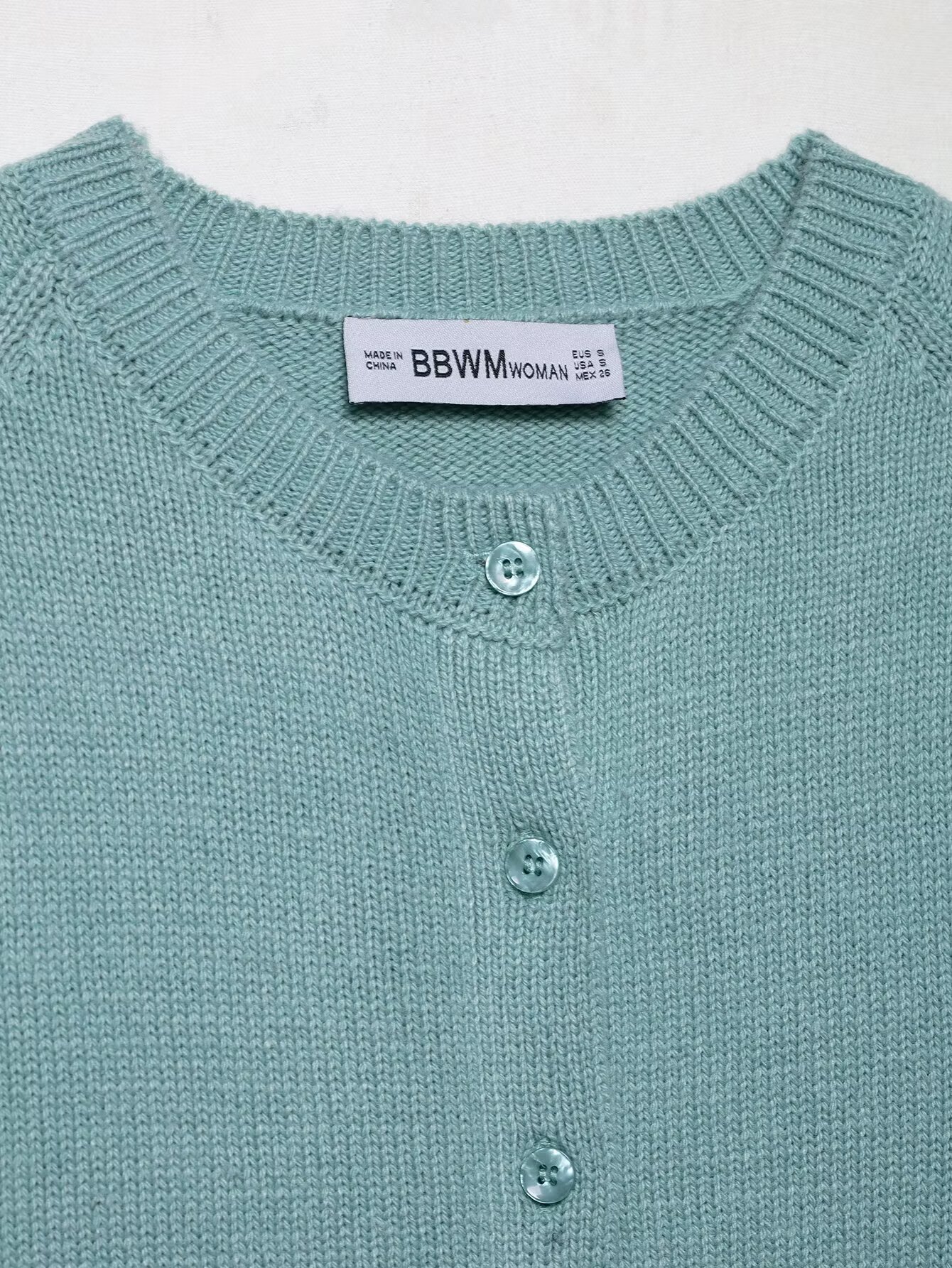 Plain Button-Front Long Sleeve Polyester Sweater