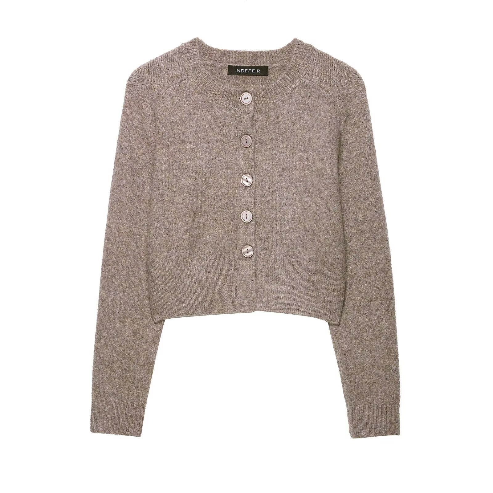 Ladies Crewline Full Sleeve Buttoned Plain Polyester Sweater