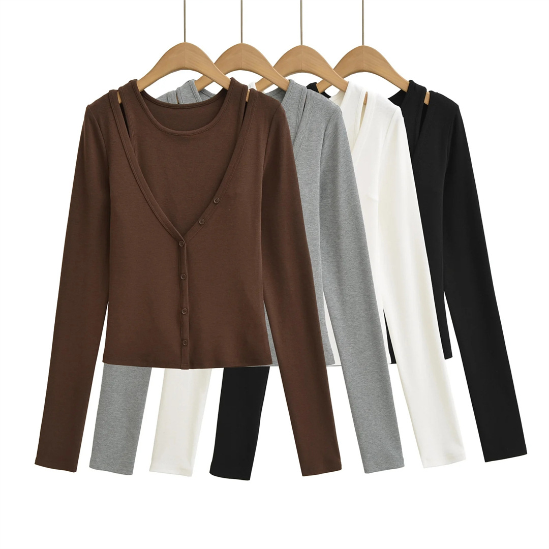Vintage Cocoa Camisole and Cropped Cardigan Ensemble