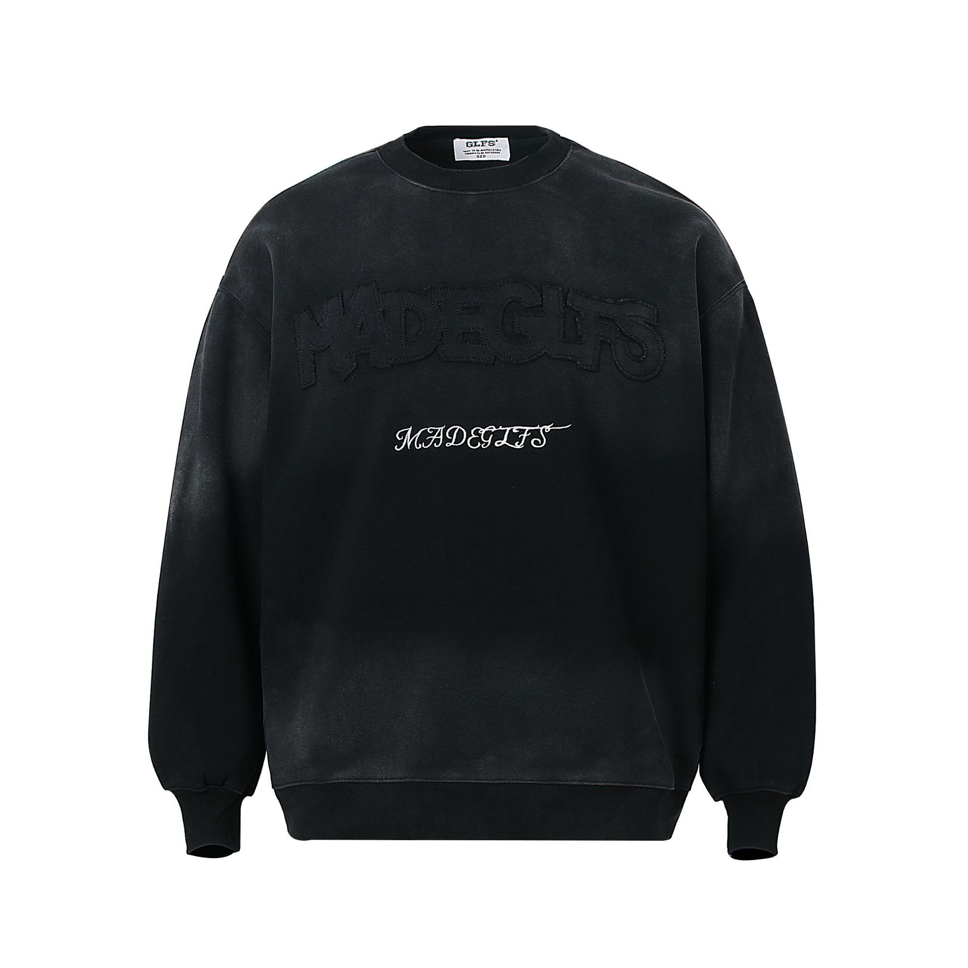 Menswear Oversized Acid Wash Ombre Embellished Hoodie