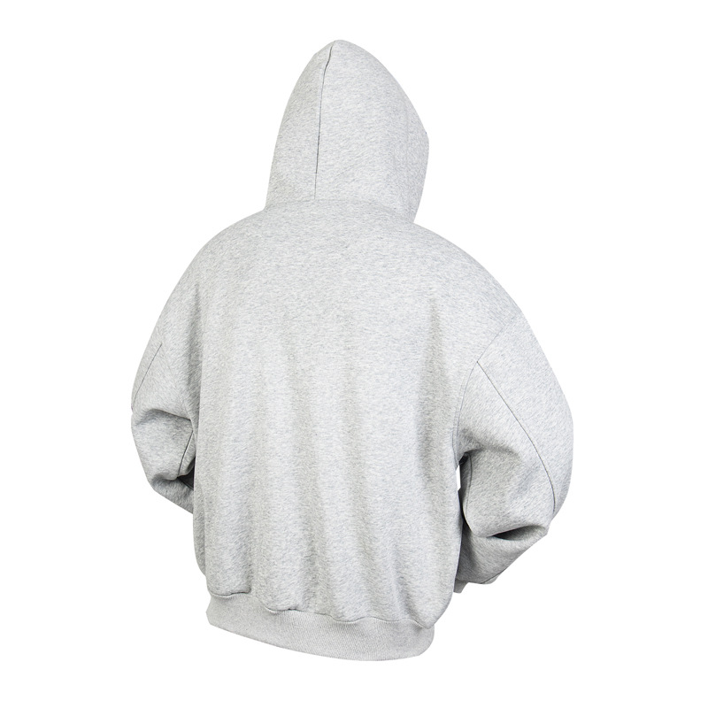 Street Relaxed Fit Zip-Up Letter Print Hoodie