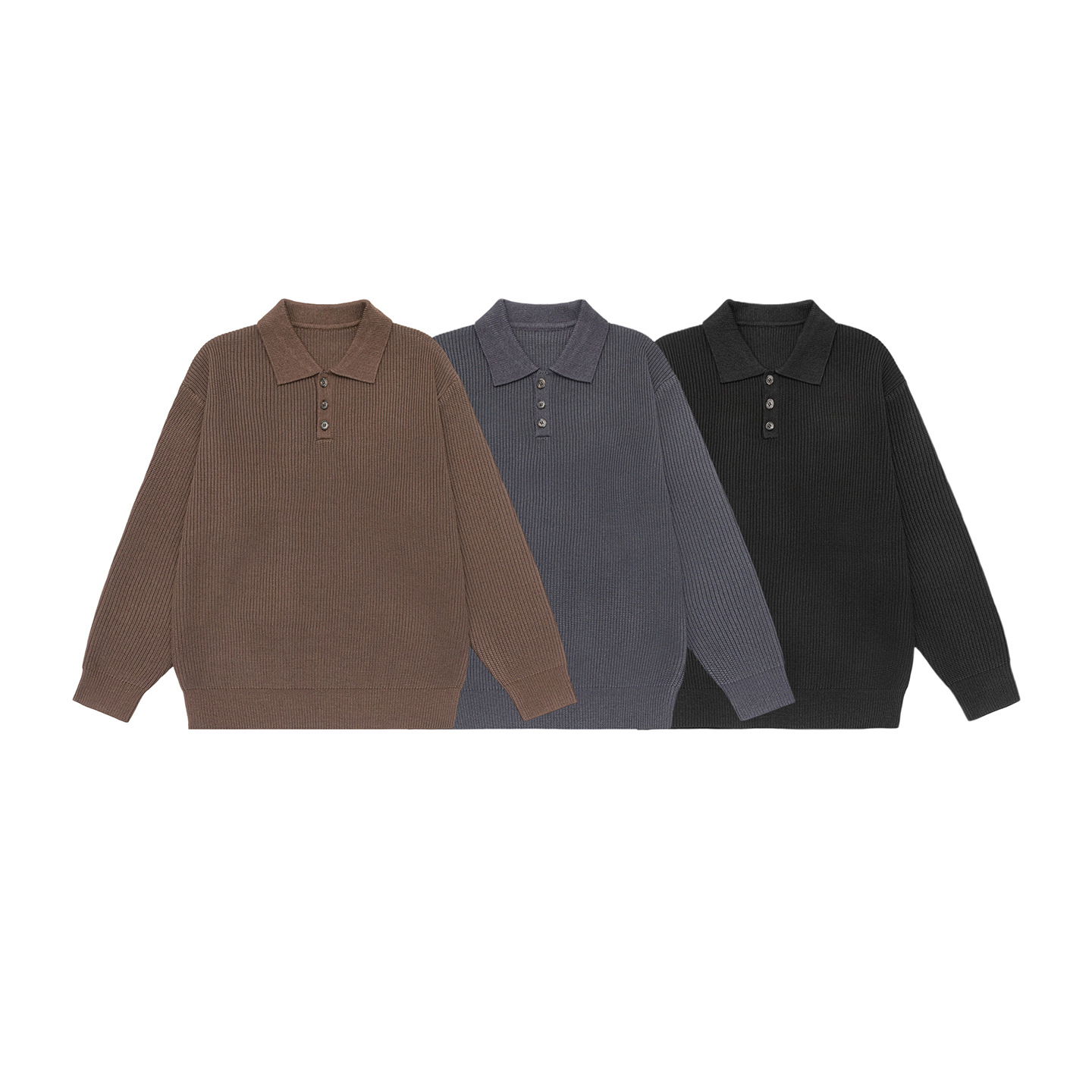 Man's Plain Polyester Pullover Sweater