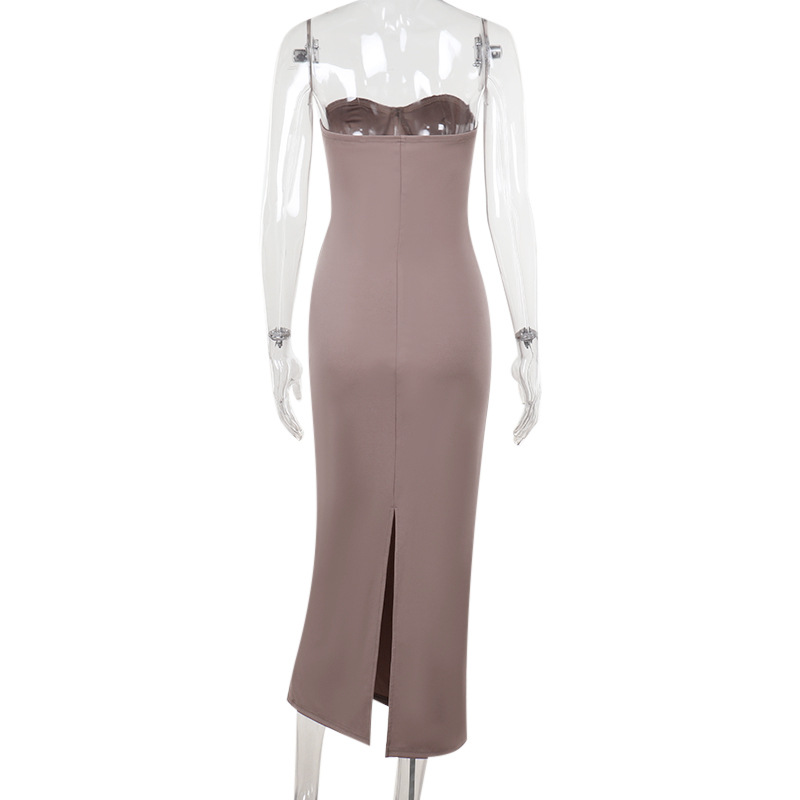 Collarless Bodycon Evening Dress