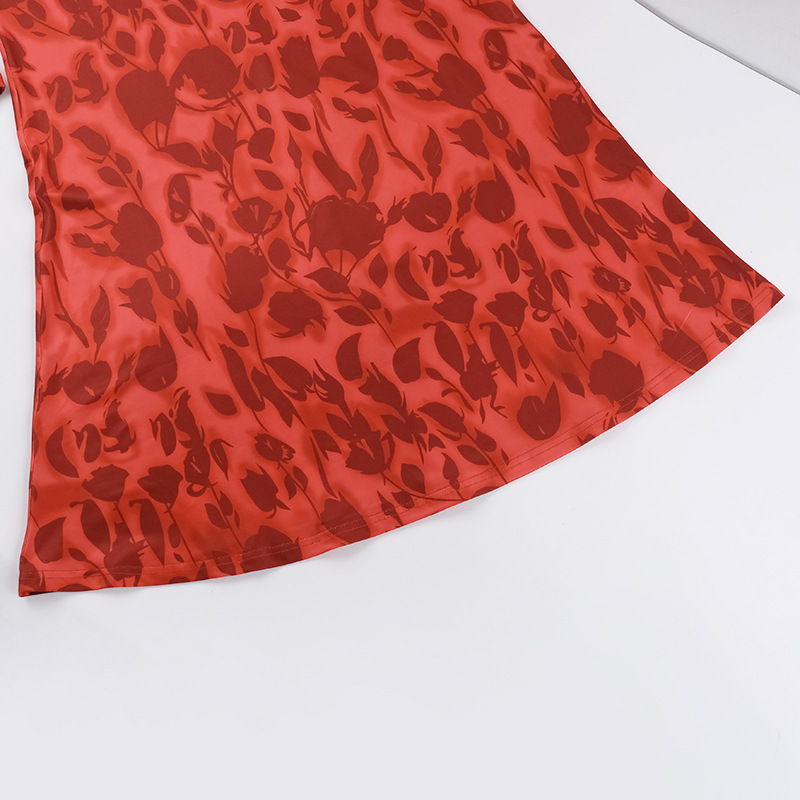 Maxi Skirt Full Sleeves Patterned Crew Collar Fitted