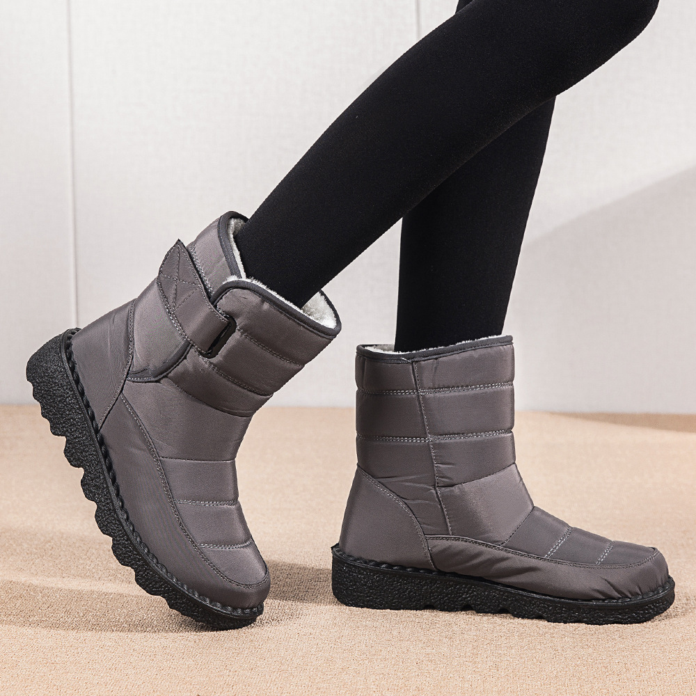 Winter New Snow Boots Women's High Top Waterproof Cotton Shoes Casual Short Tube Plush Plus Large Cotton Boots 43 Amazon