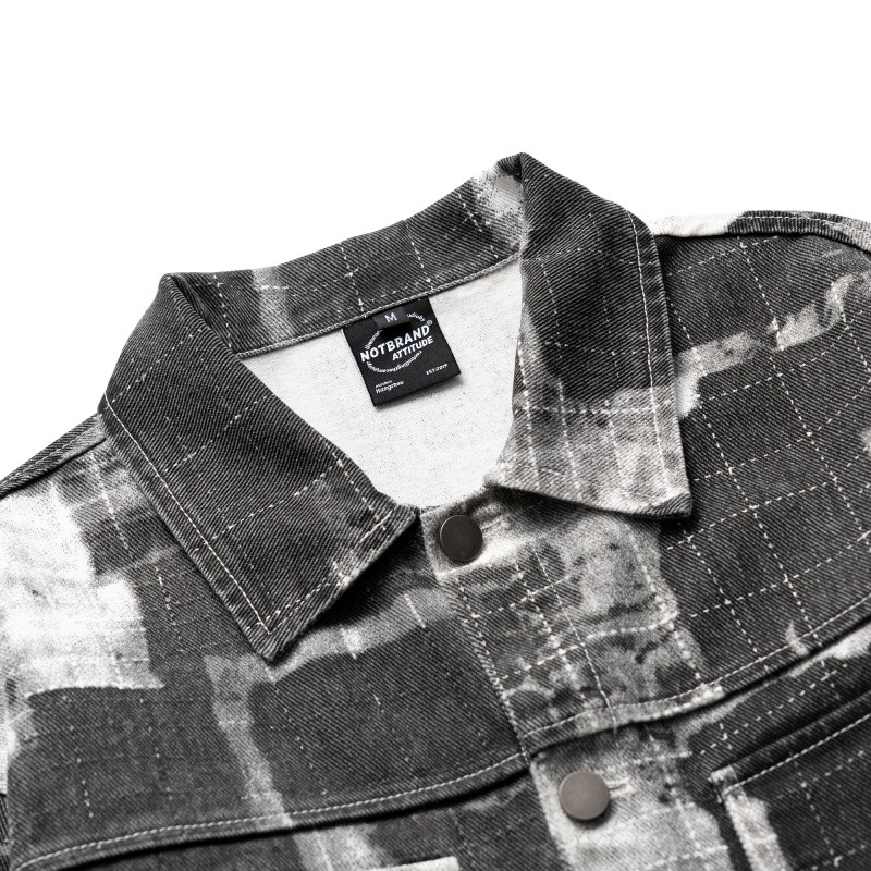 Fully printed washed collared shirt