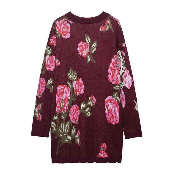 Ladies Crew Neck Polyester Button Front Cardigan