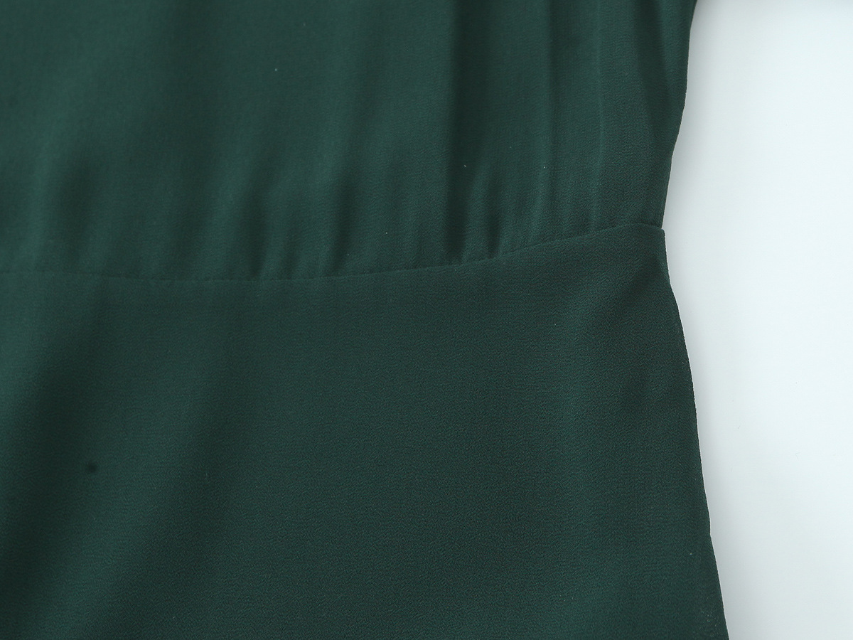Bubble Sleeve Slimming Round Neck Dress