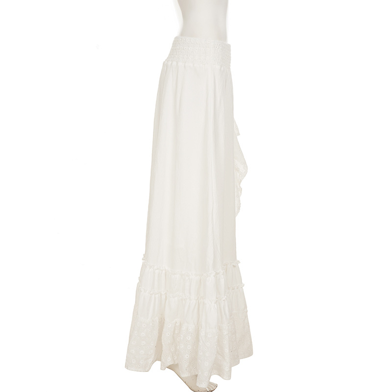 Asymmetrical Scalloped Edge High-Rise Swing Skirt
