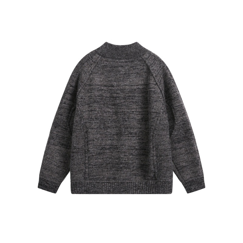 Japanese Workwear Jacquard Long Sleeve Oversized Cardigan