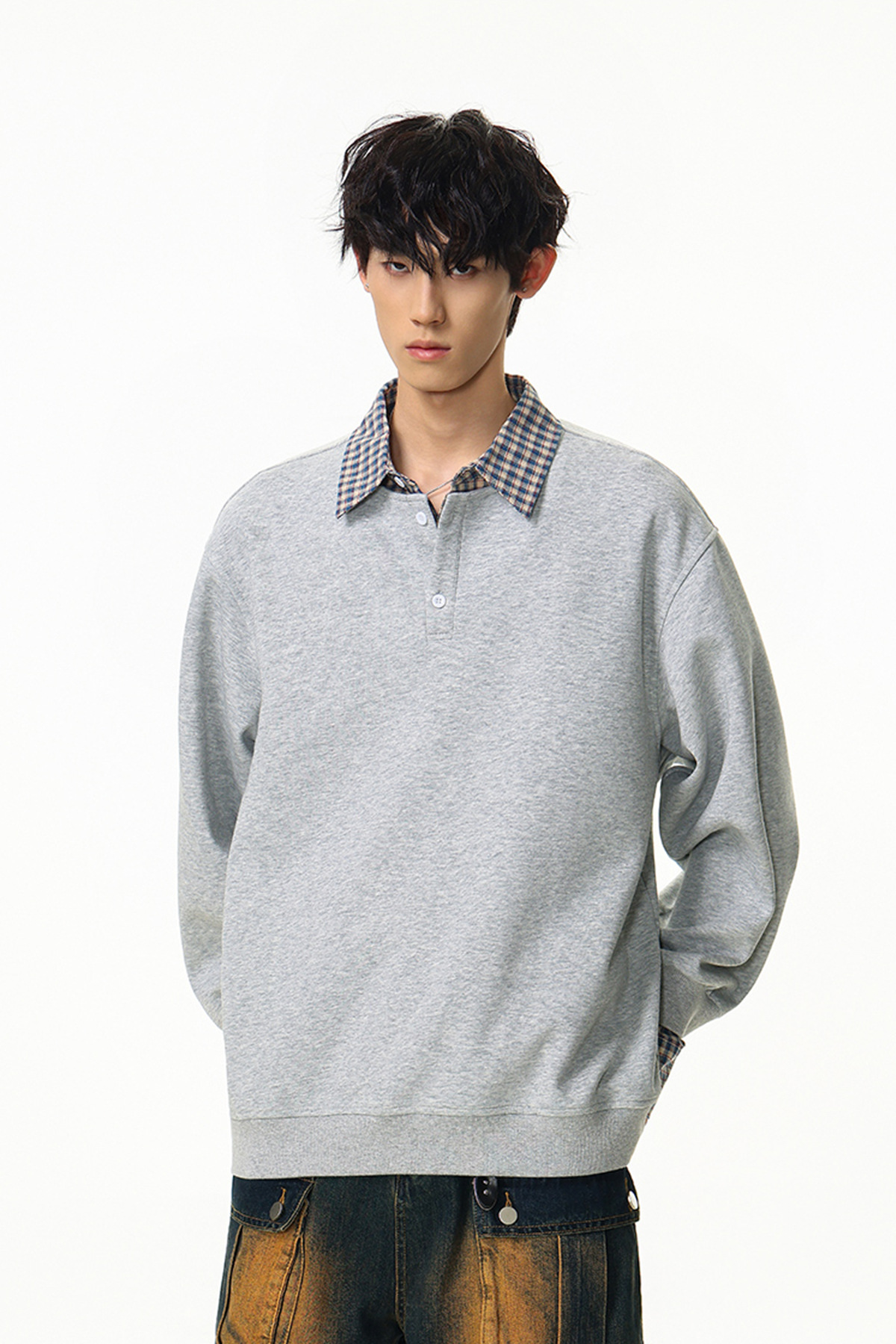 Solid Faux Layered Hoodie