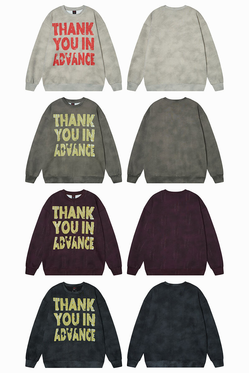 Oversized Cotton Alphabet Print Hoodie