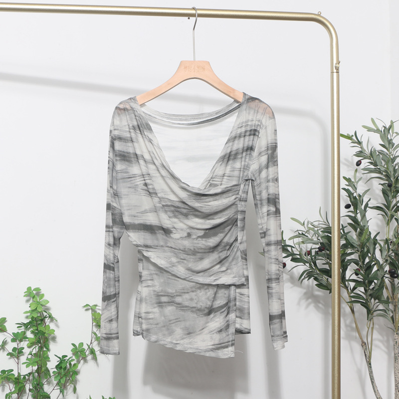 Desire Asymmetrical Long Single Sleeve Blouse