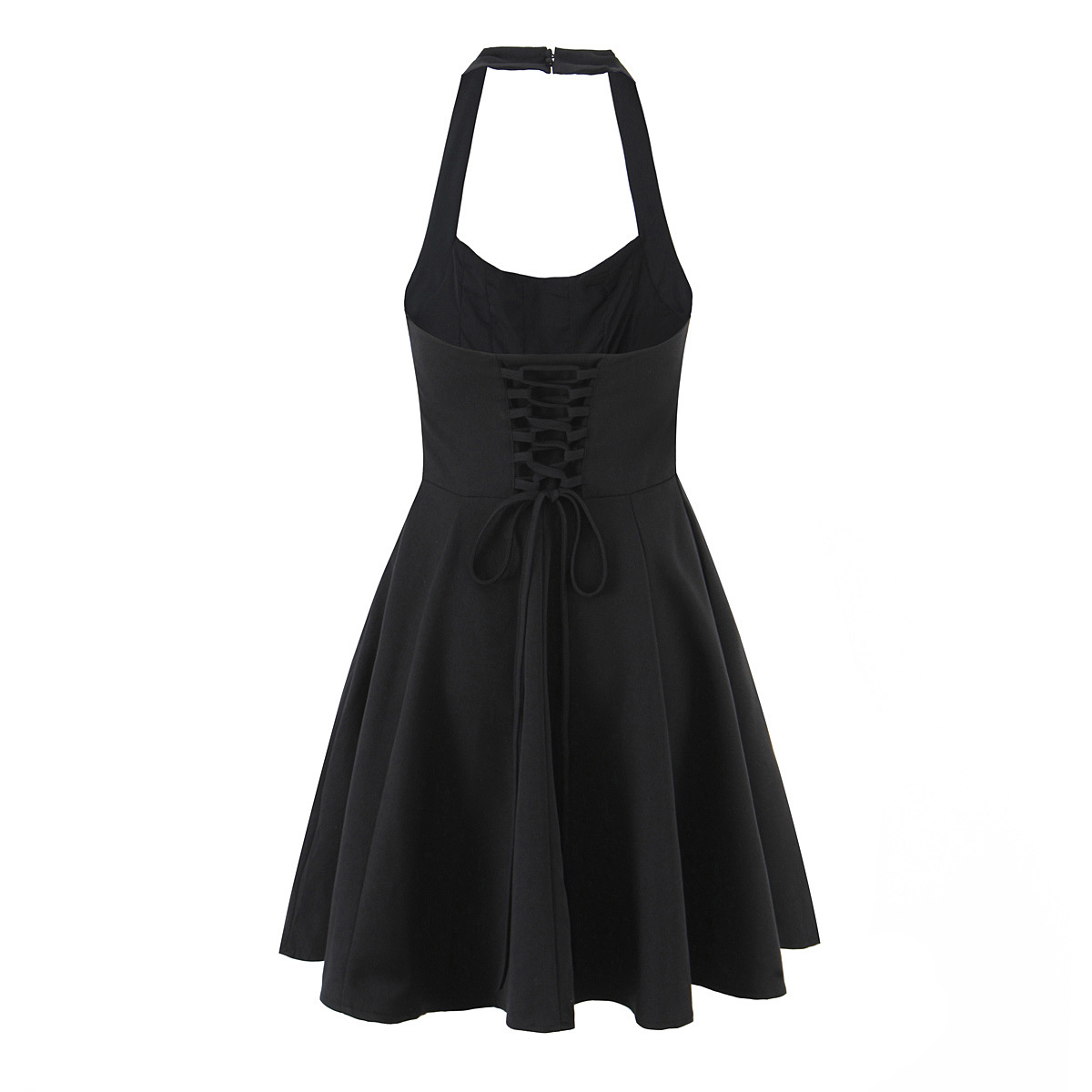 Solid Polyester Sleeveless Strap Commute Dress