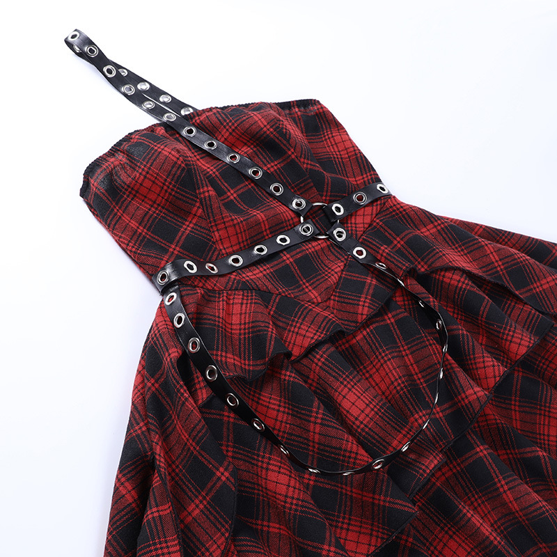 Urban Asymmetric Checkered Tube Dress