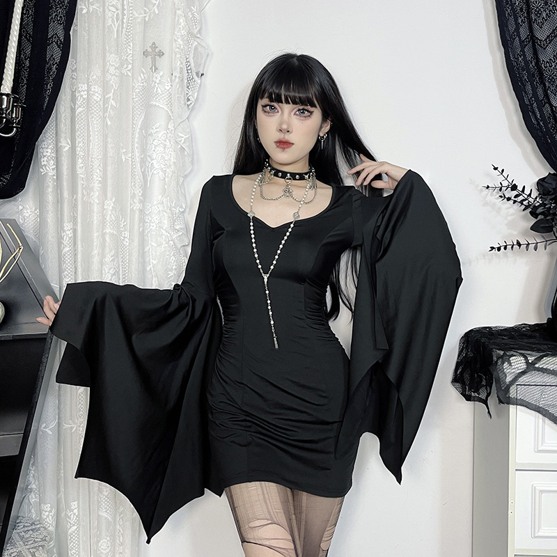 Slim Dolman V-Neck High Waist Short Dress