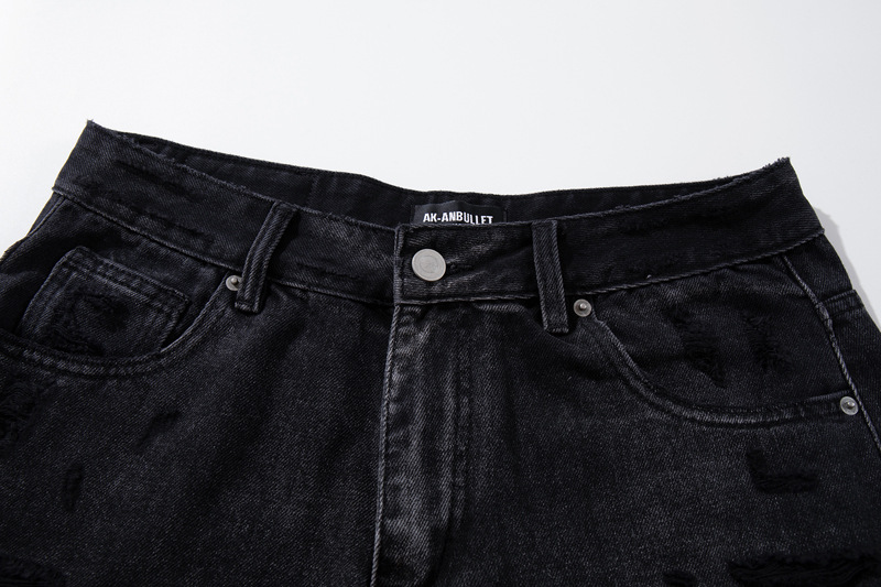 Denim Pants Loose Wide Leg Men High Street Post-Apocalyptic Style Ripped Design Plus Size Trendy Brand Original Dark Hip Hop Straight Leg Pants