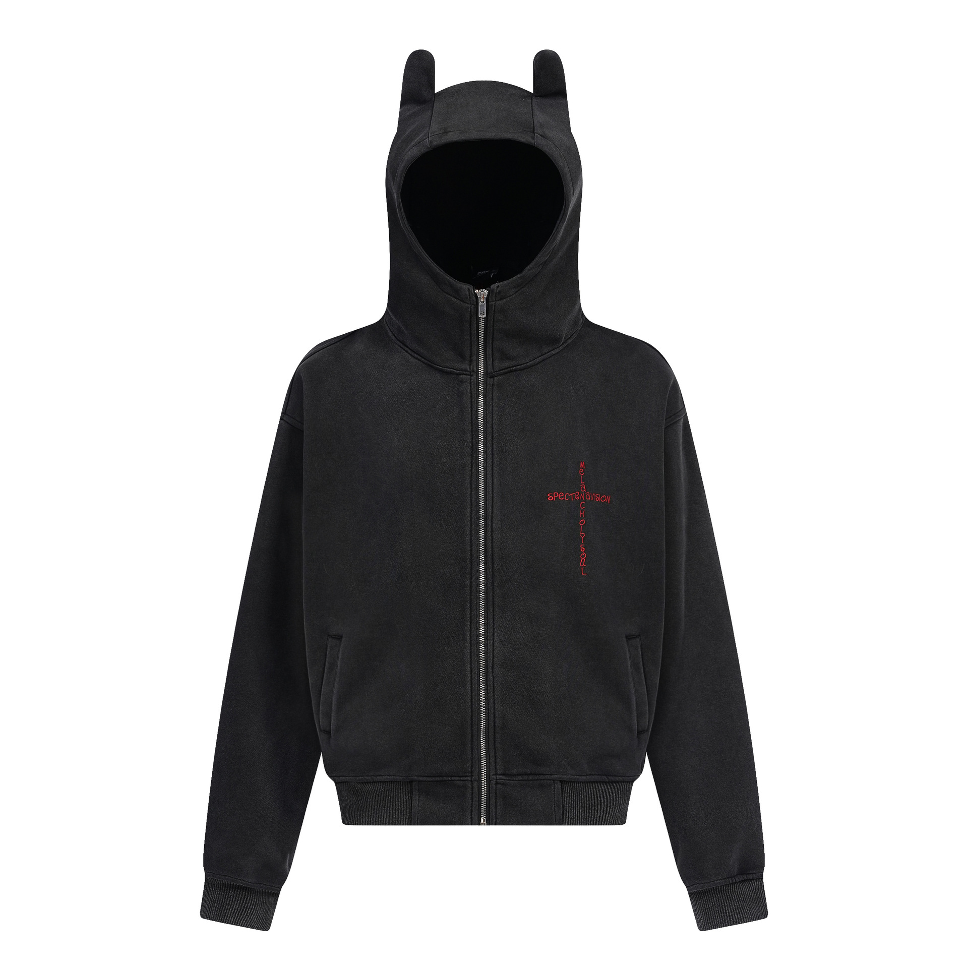 American Retro Loose Fit Geometric Zip Hoodie