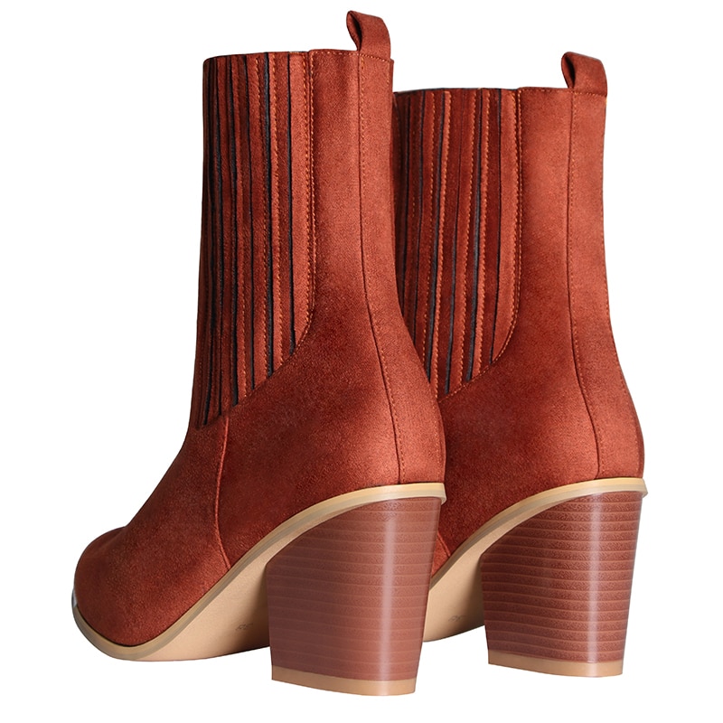 Women Pointed Toe Wedges Ankle Boots Solid Suede Comfortable Female Booties Plus Size 43 Fashion Fall Winter