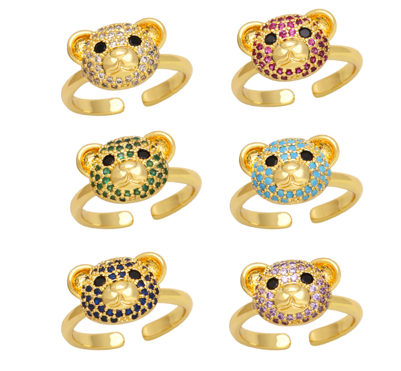 Simple sweet cute bear ring female fashion accessory open ring